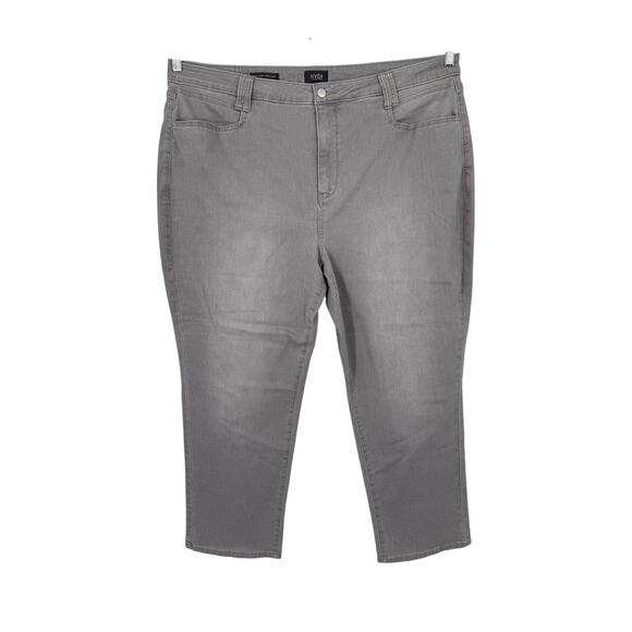 NYDJ Womens Plus Relaxed Ankle Straight Leg Jeans gray size 20W - Picture 1 of 7
